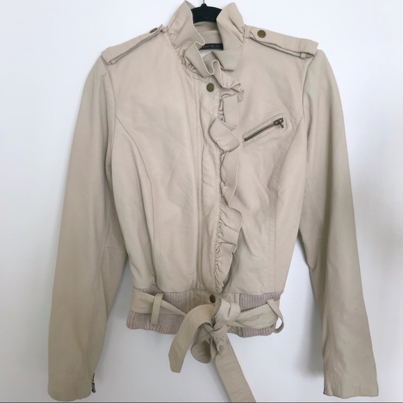 NWOT Development Ruffle Leather Jacket - Picture 6 of 6